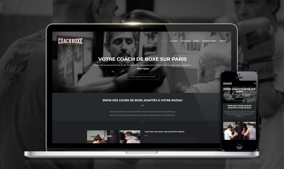 Création de site web coaching boxe, cours de boxe personnalisés Eric Cohen