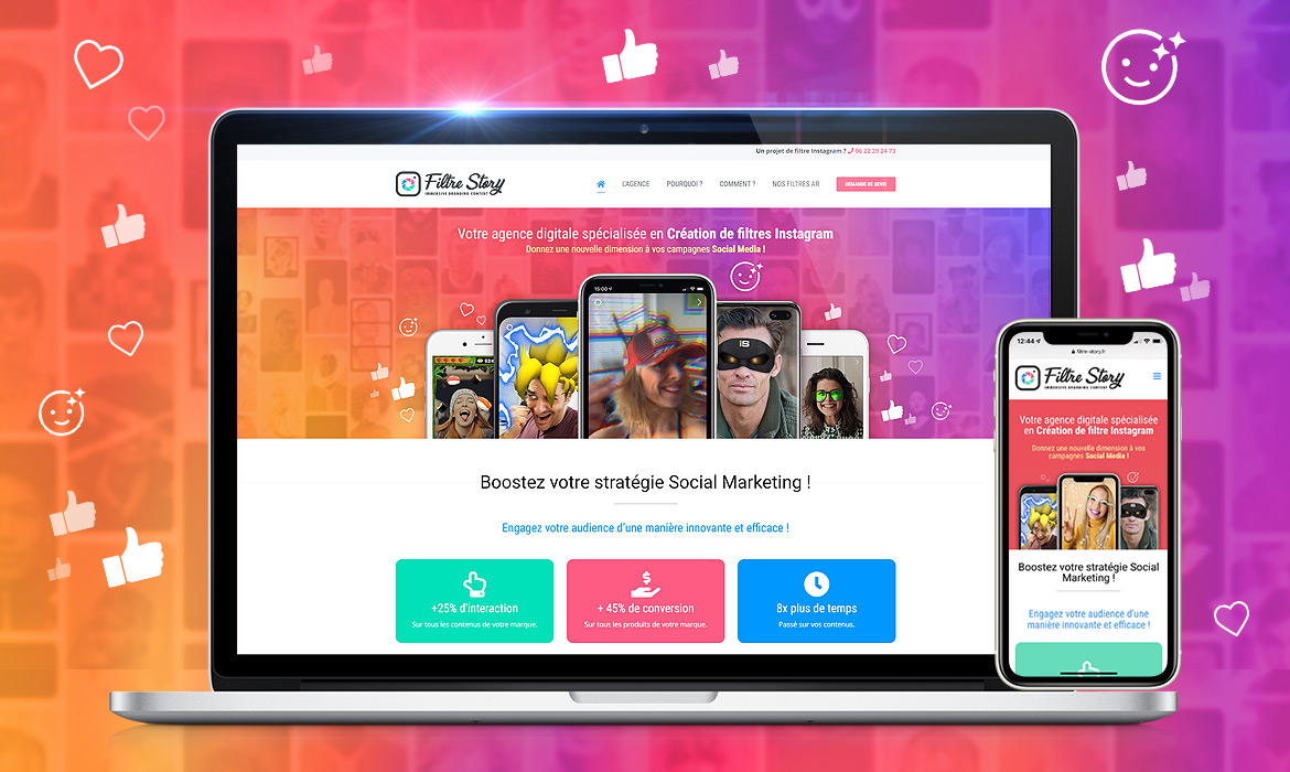 Agence création de site web responsive : Filtre Story