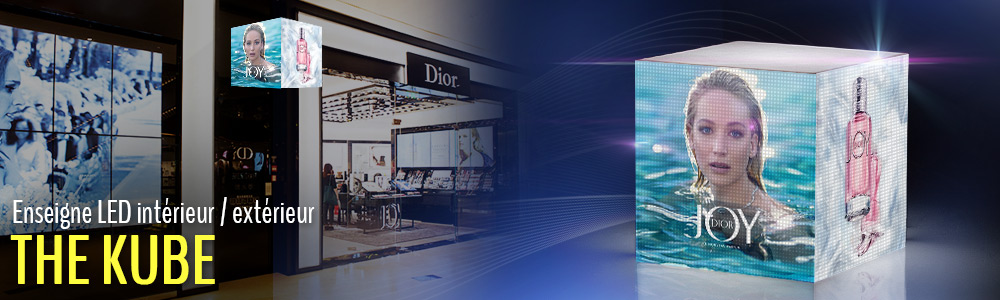 The Kube : solution d’enseigne LED indoor / outdoor connectée The Kube : solution d'enseigne LED indoor / outdoor connectée