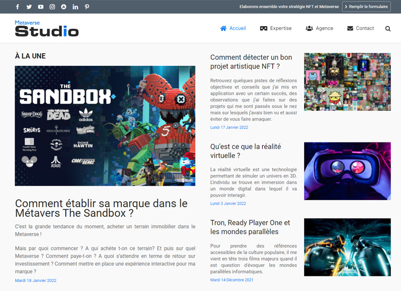 Métavers et NFT : Metaverse-studio