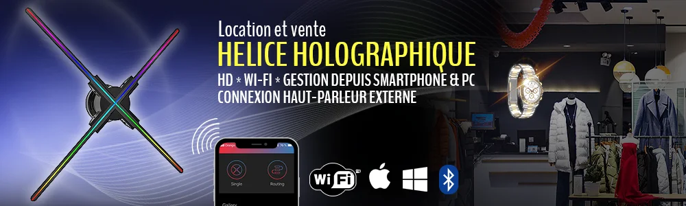 Hélice holographique HoloRotor Pro : HD, Bluetooth, WiFi, télécommande Hélice holographique HoloRotor Pro : HD, Bluetooth, WiFi, télécommande