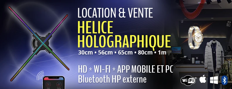 Hélice holographique HoloRotor Pro : HD, Bluetooth, WiFi, télécommande Hélice holographique HoloRotor Pro : HD, Bluetooth, WiFi, télécommande