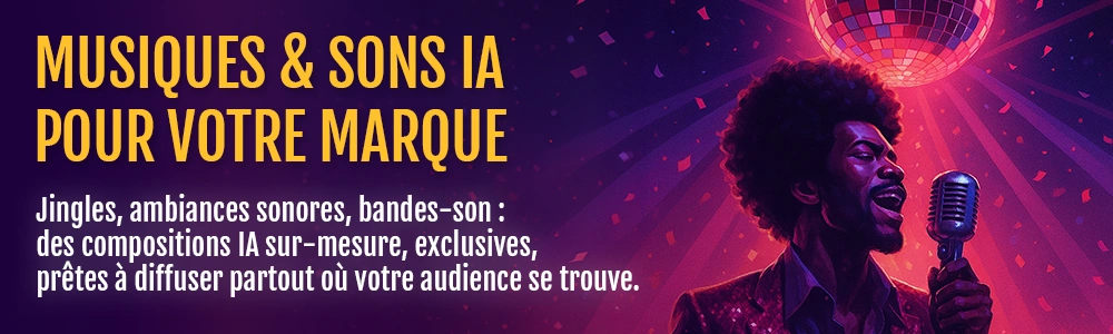 Musiques et habillages sonores IA pour votre marque