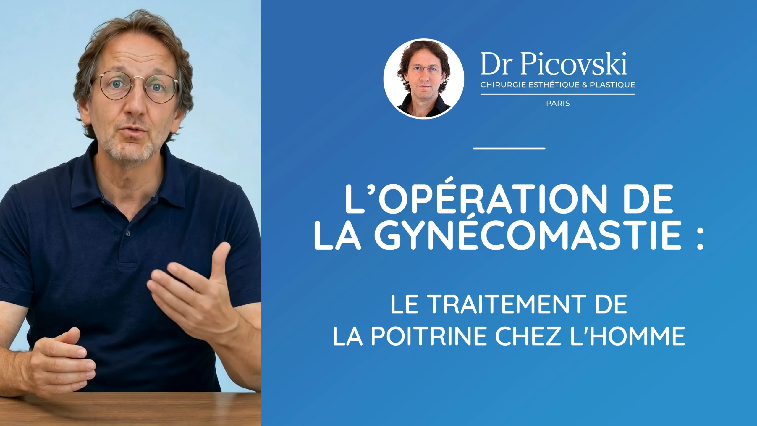 Vidéo sur la Gynécomastie avec l'avatar AI du Dr Picovski