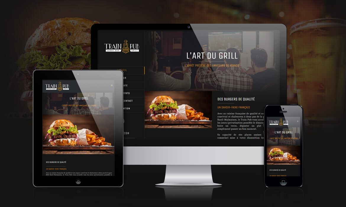 creation-site-web-restaurant-pub-grill-train-pub Restaurant sport bar grill Train Pub à Rueil-Malmaison