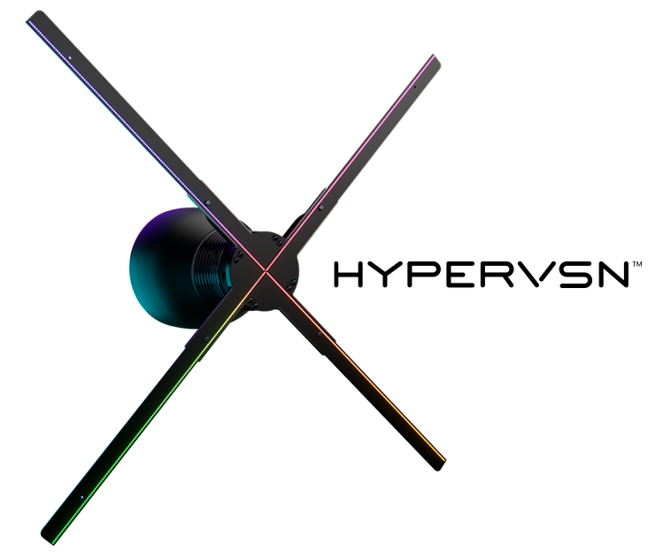 Ventilateur LED HYPERVSN Kino mo : Hélice hologramme 3D flottants