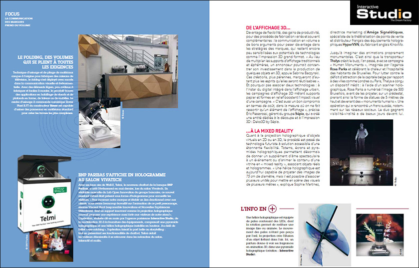Article Presse : Industries Créatives / Interactive Studio