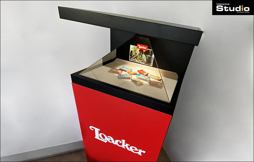 Animation hologramme Loacker grande distribution