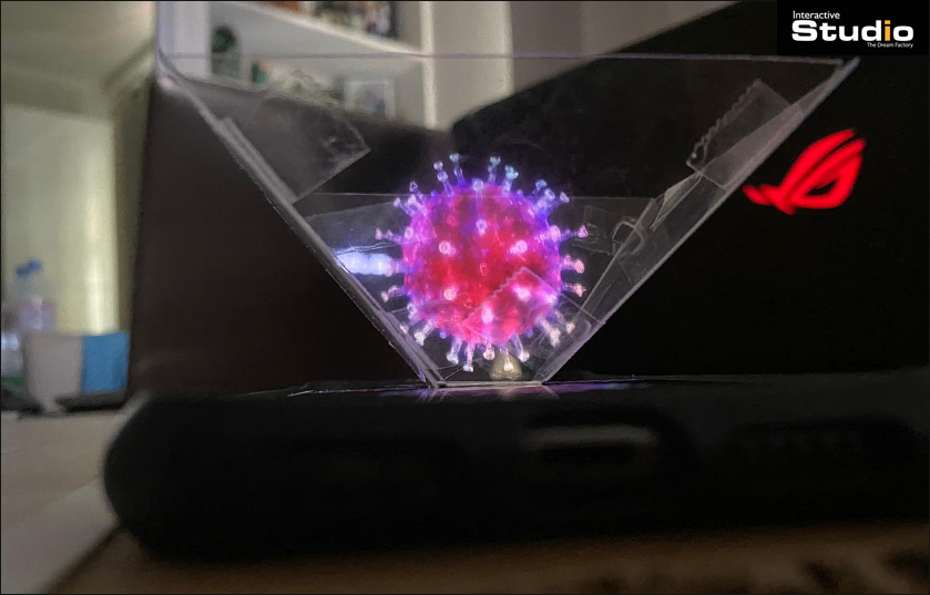 Fabriquez un projecteur holographique pour smartphone et visualisez le Virus COVID-19 en 3D Fabriquez un projecteur holographique pour smartphone et visualisez le Virus COVID-19 en 3D