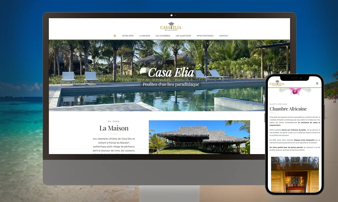 Creation of bed and breakfast website in Brazil: Casa Elia